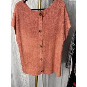 Melissa Paige Women's Top Sweater Sz XL Button-Back Short-Sleeve MSRP $54